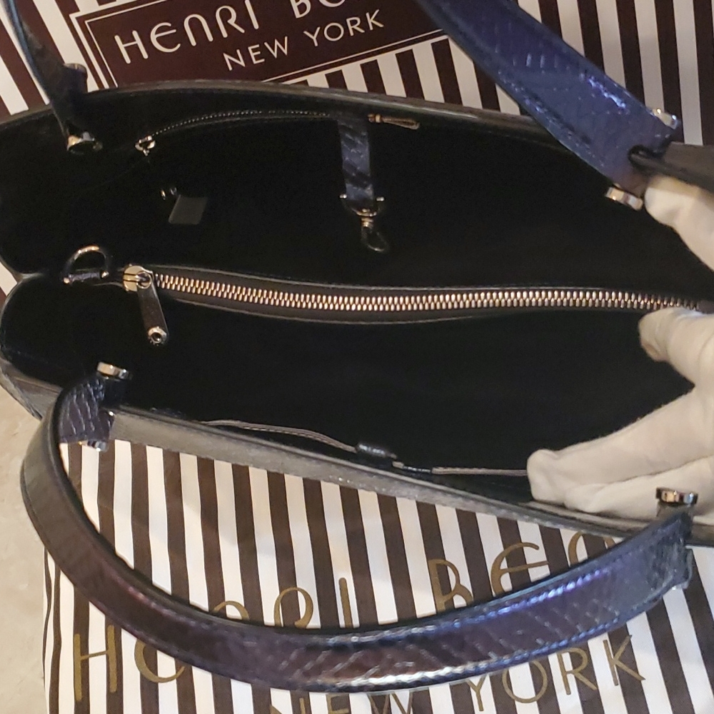 HENRI BENDELπHPπ Bijoux Satchel Metallic Snake Pattern! RARE! πππππππ - Picture 15 of 16